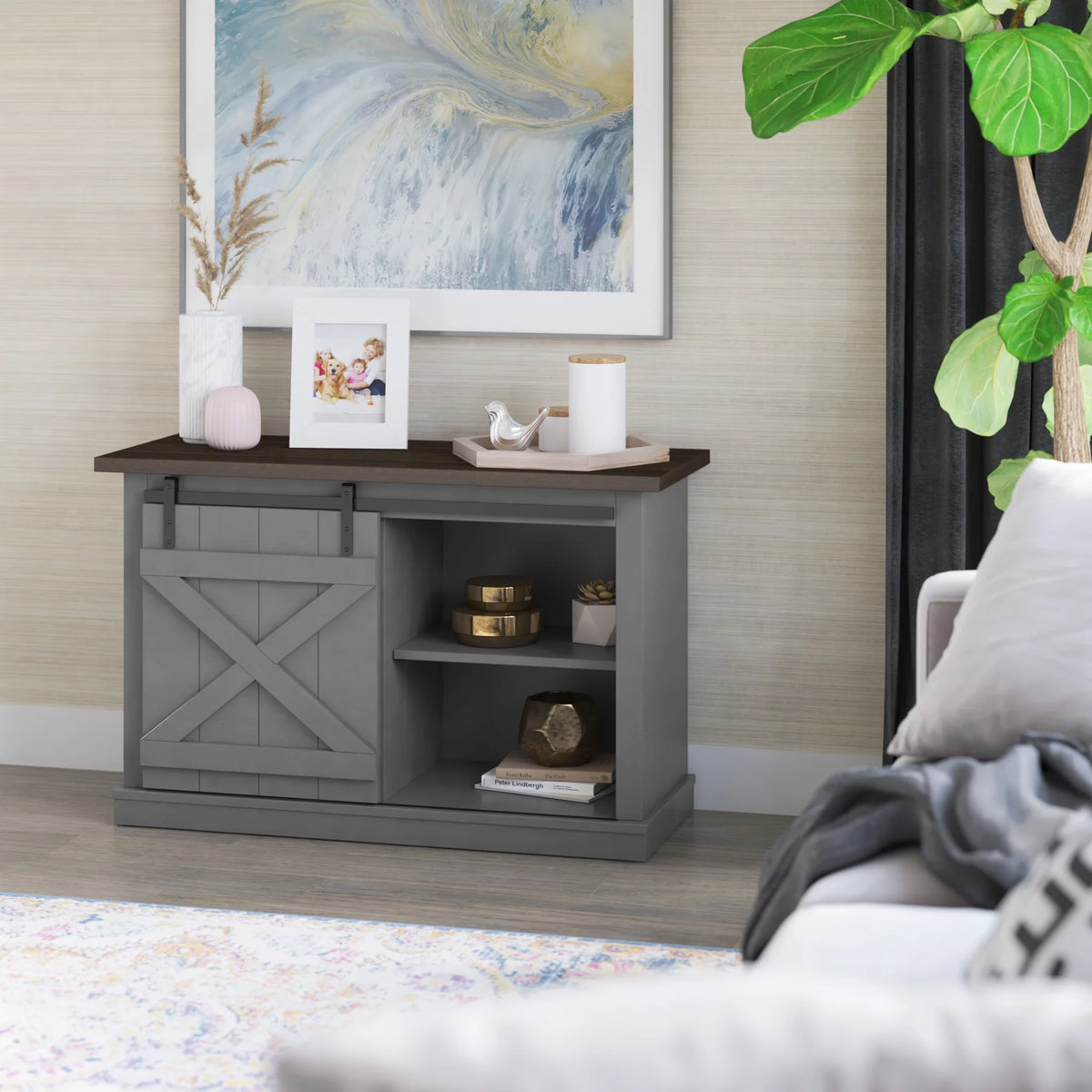 White Farmhouse TV Stand C541