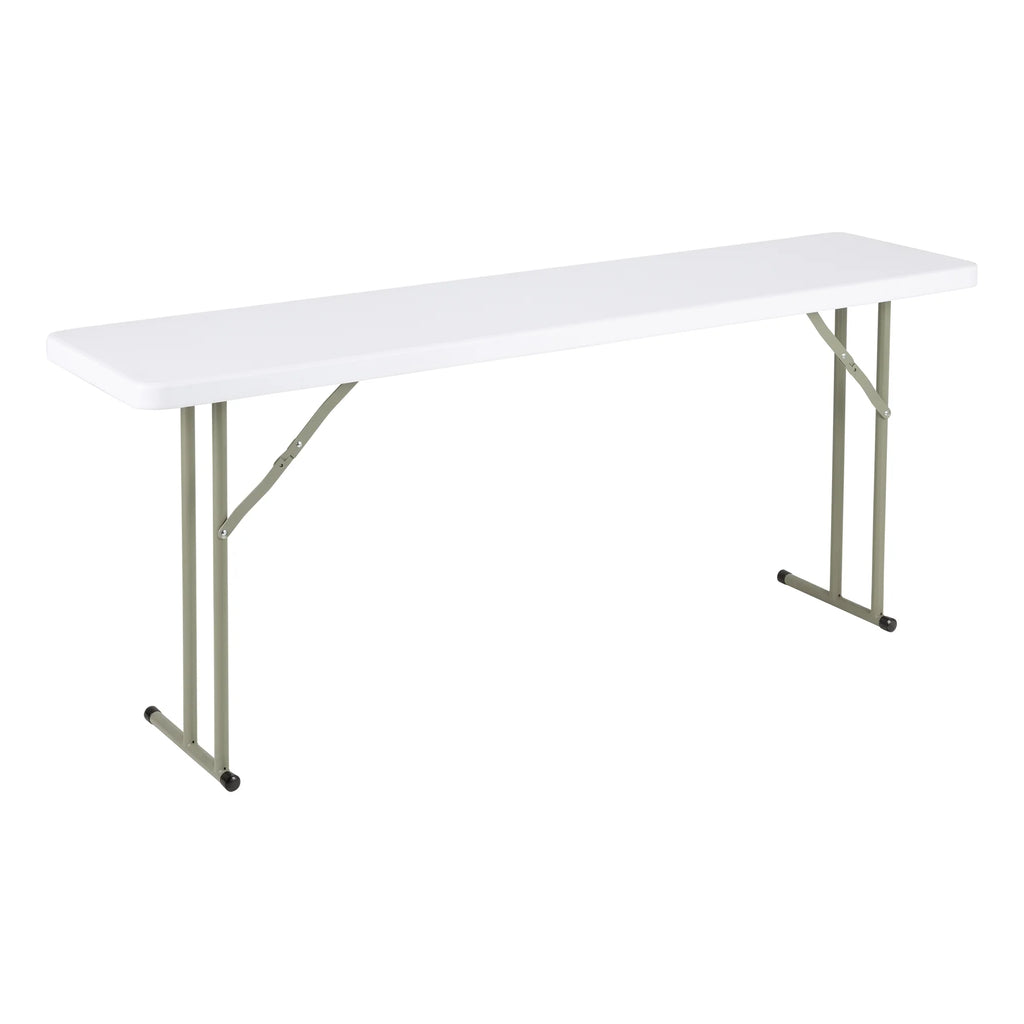 White 6 ft Heavy Duty Portable Plastic Folding Table Y296470