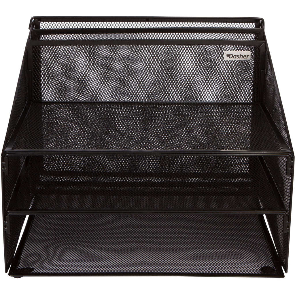 Metal Mesh Office Desk Organizer with 3 Paper Trays L7350