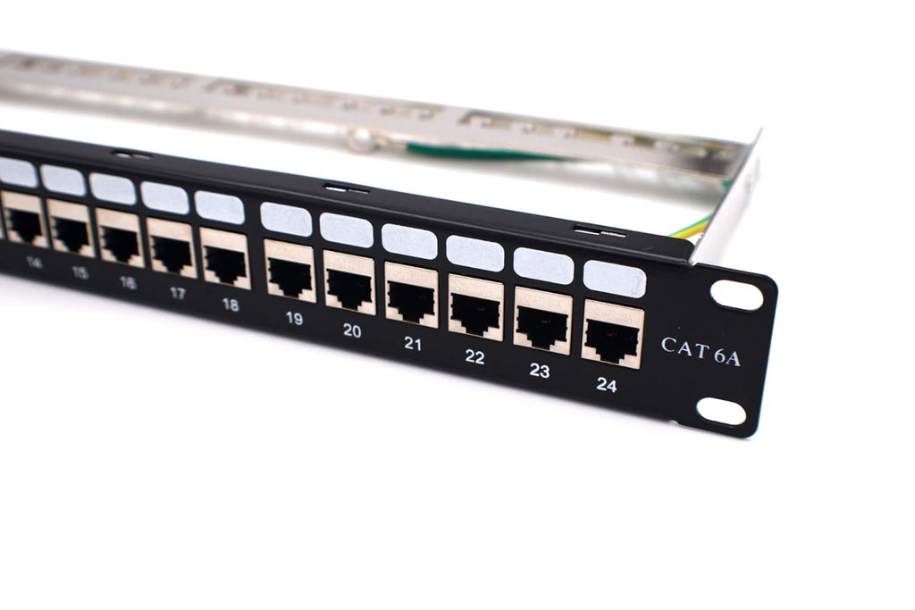 24-Port CAT6A FTP Shielded 1U Patch Panel V384