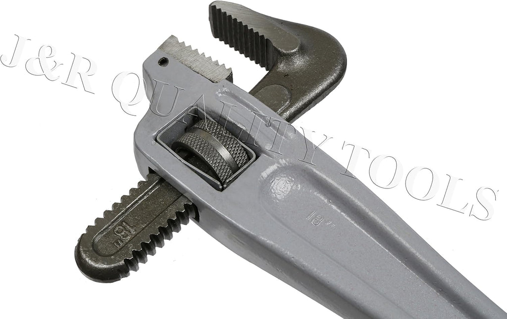 18" Offset Pipe Wrench, 3-1/2" Jaw Capacity, Alloy Steel Jaws, Aluminum Handle, Pack of 2 I943