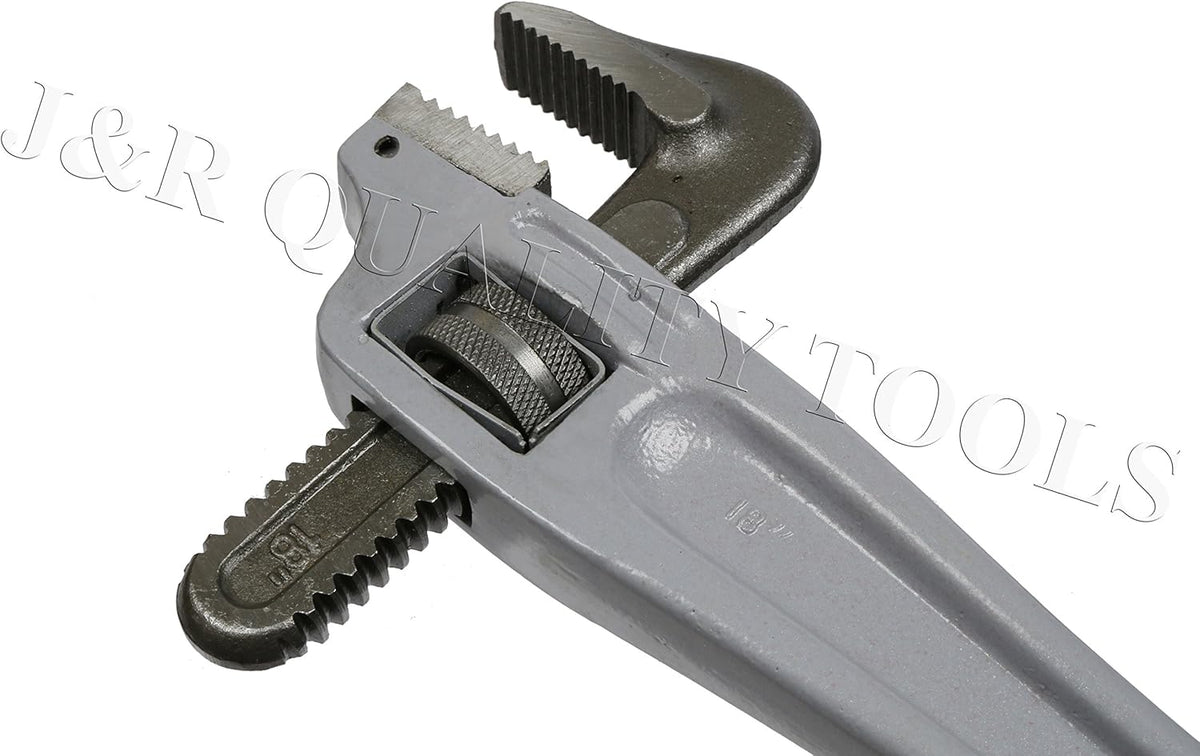 18" Offset Pipe Wrench, 3-1/2" Jaw Capacity, Alloy Steel Jaws, Aluminum Handle, Pack of 2 I943