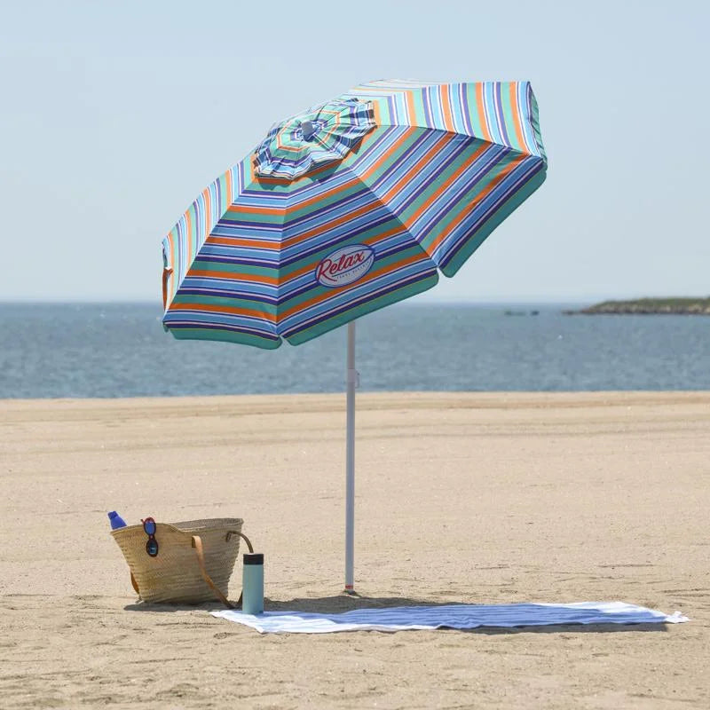 6 ft. Tiltable Multicolor Beach Umbrella S68306