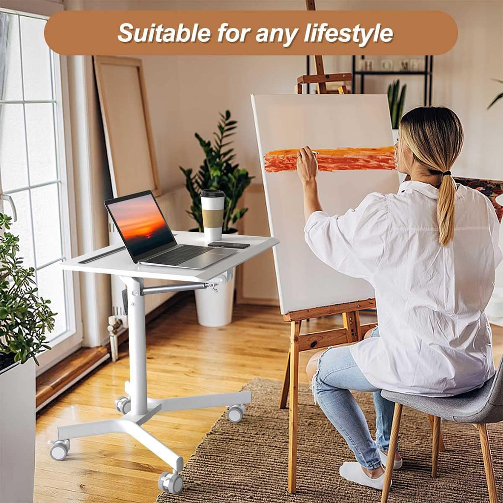 Portable Height Adjustable Laptop Desk with Wheels C86105
