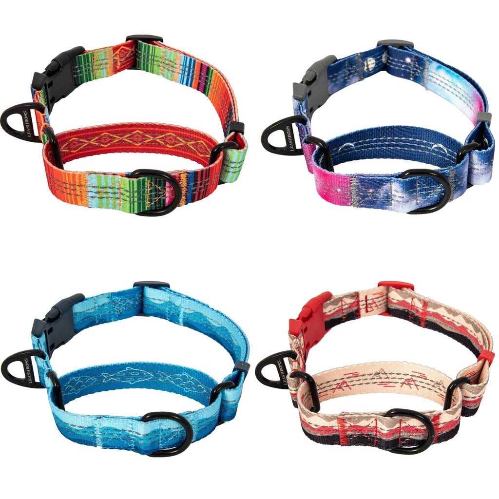 Patterned Fabric Martingale Dog Collar K3122