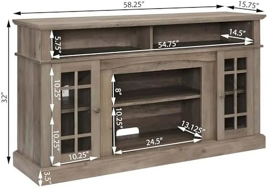58'' TV Stand with 24.5'' Electric Fireplace Y48934