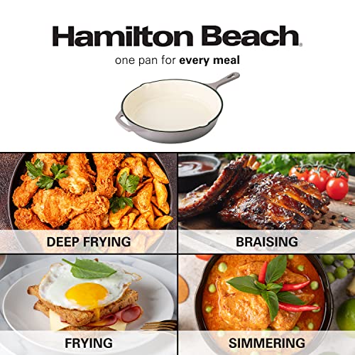 Cream Enameled Cast Iron Fry Pan 10-Inch Y827