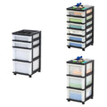 Black Plastic 4-Drawer Rolling Cart L758568