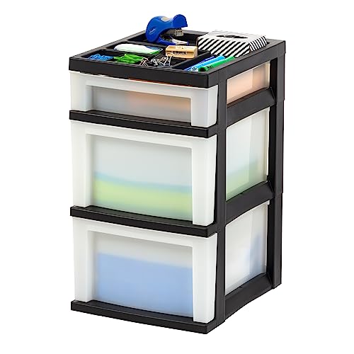 Black Plastic 4-Drawer Rolling Cart L758568