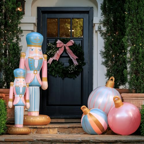 3.5 FT Giant Inflatable Pink Nutcracker Christmas Decor V347489