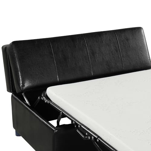 Twin Size Leather Folding Ottoman Sleeper Chair Bed A764