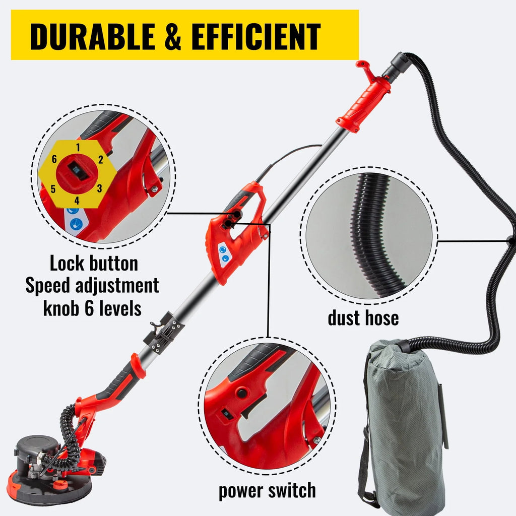 Electric Variable Speed Drywall Sander with Vacuum Bag O565332