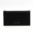 Pre-Owned Black Leather Long Wallet O8807
