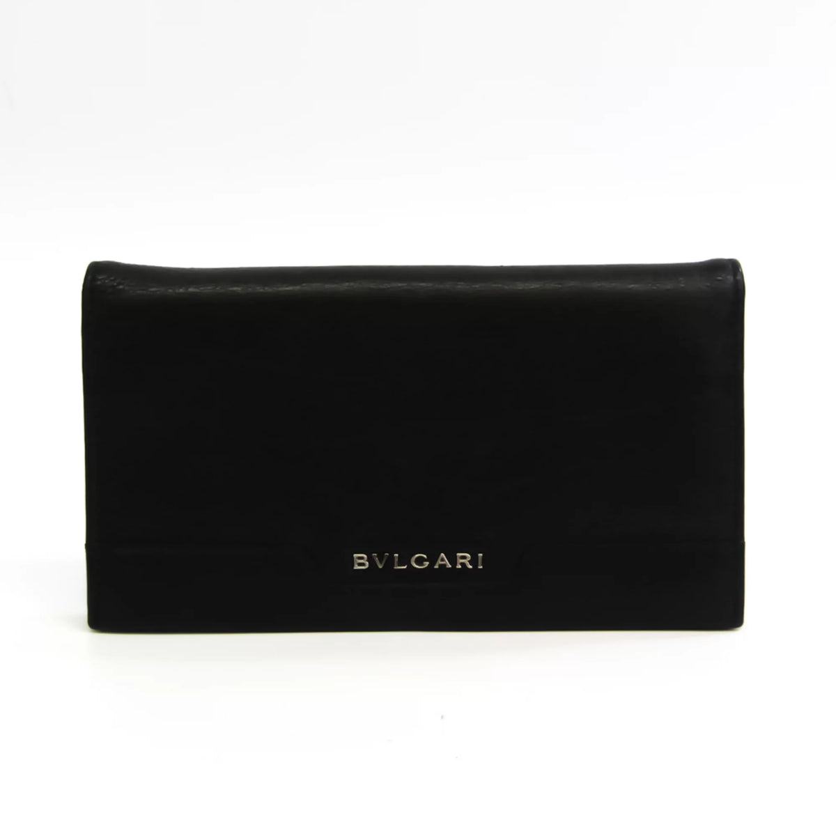 Pre-Owned Black Leather Long Wallet O8807