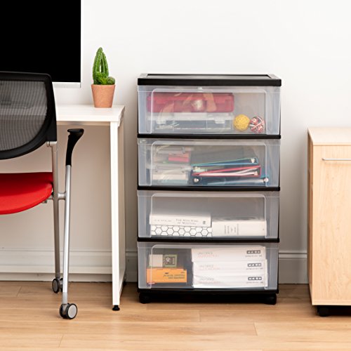 Black Plastic 5 Drawer Rolling Storage Organizer T8466