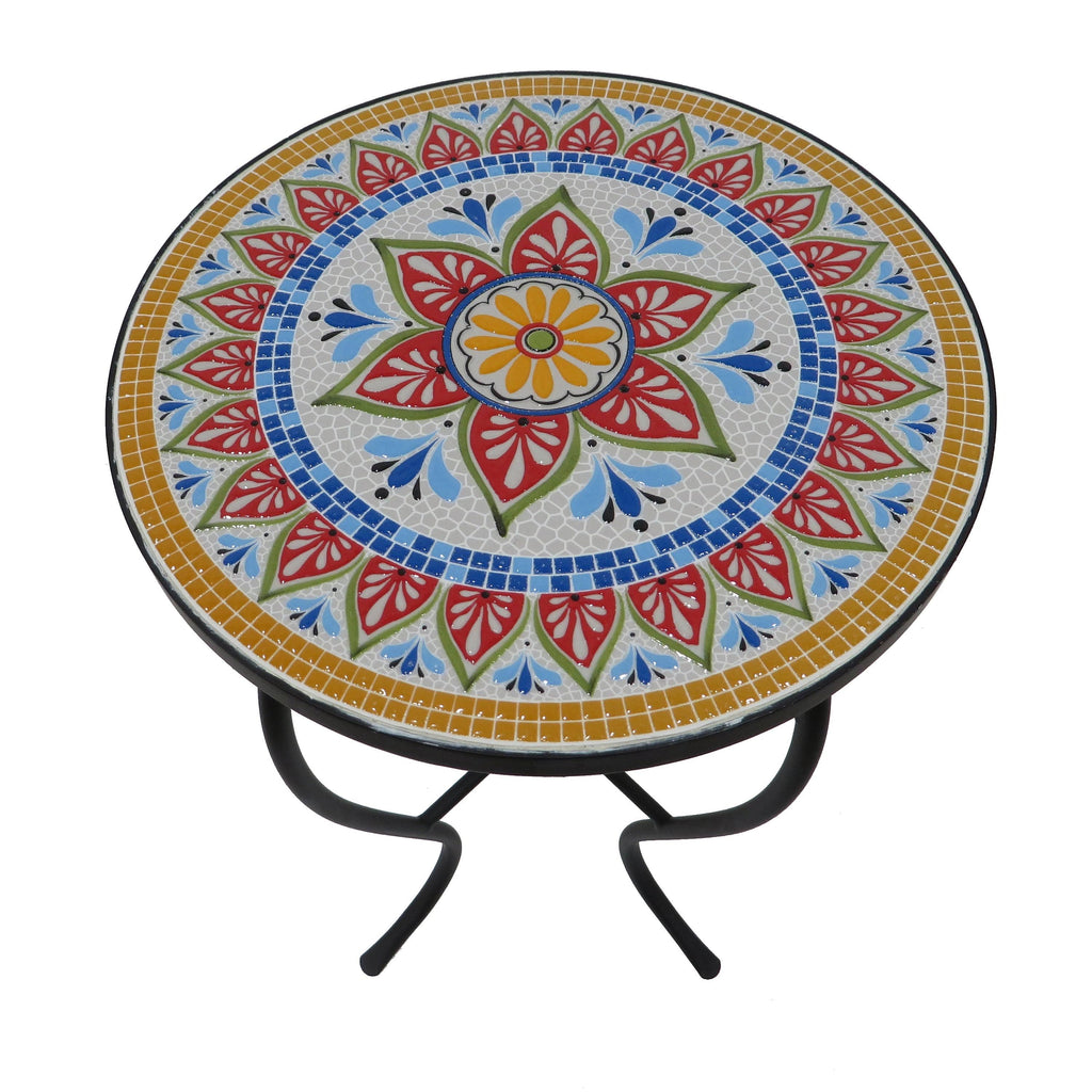 Mosaic Glass Top Folding Side Table G5545