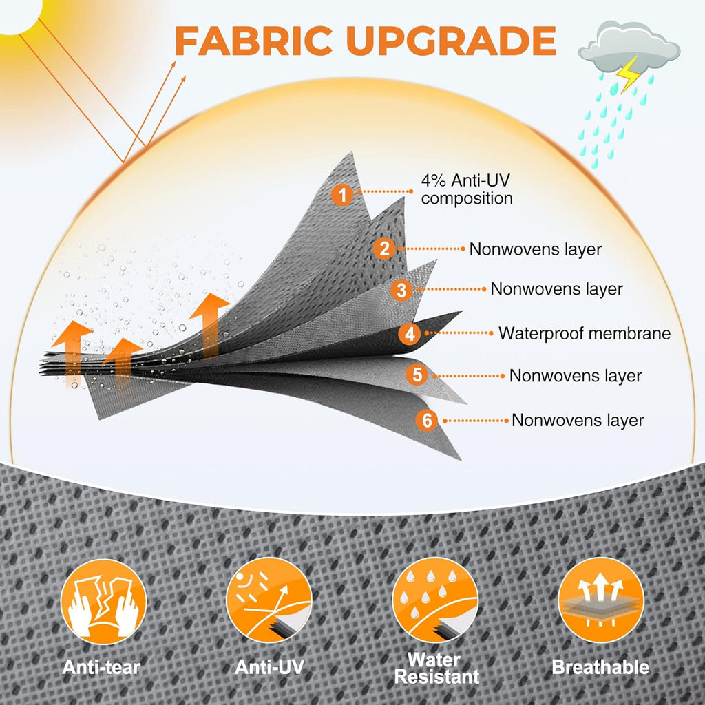 6 Layers Top 5th Wheel RV Cover Anti-UV Camper Cover Breathable Rip-Stop with 2Pcs Extra Straps & Gutter Spout Covers R813