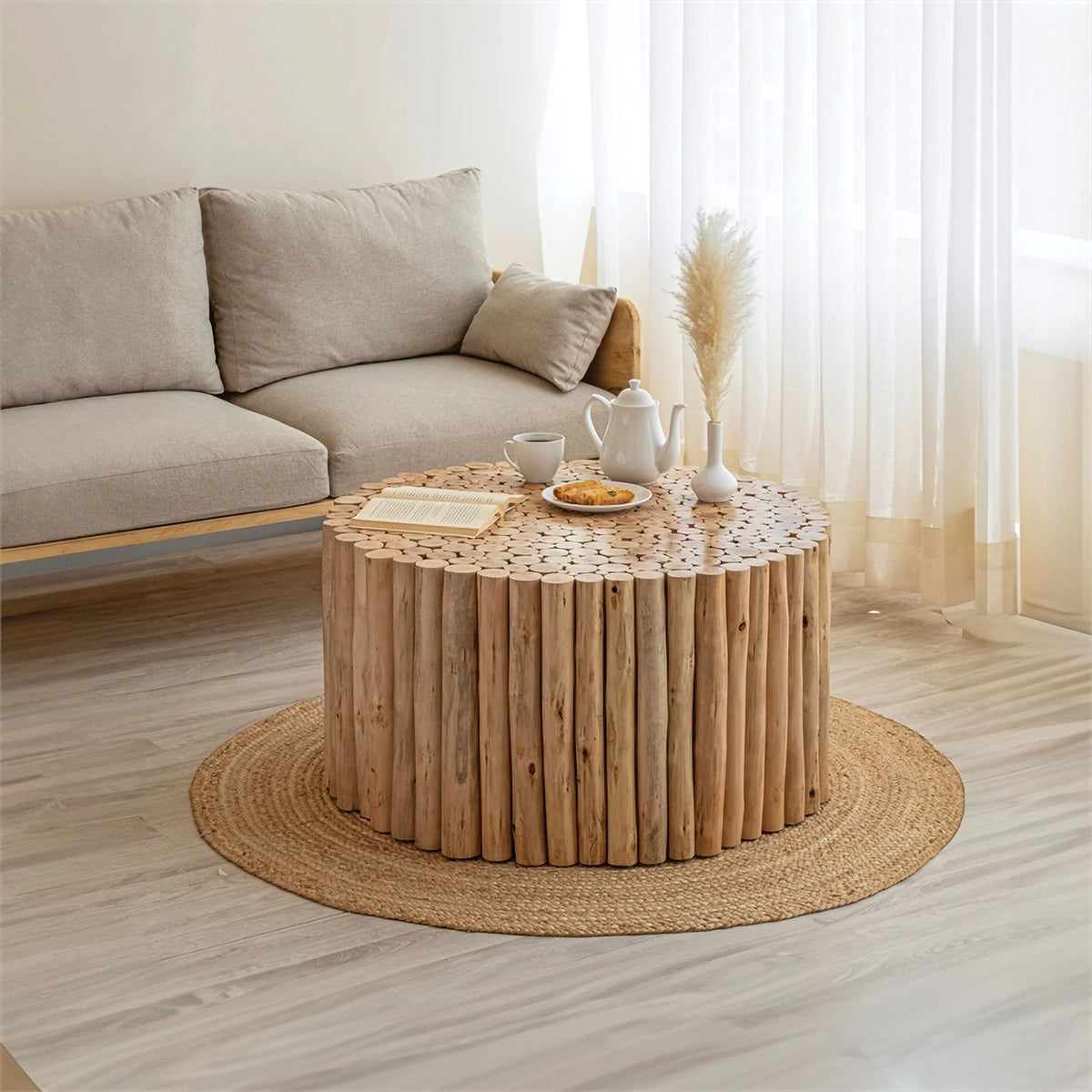 Contemporary Jungle Wood Coffee Table U1716