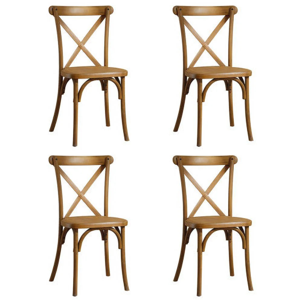 4-Pack Natural Resin X-Back Chair D1043