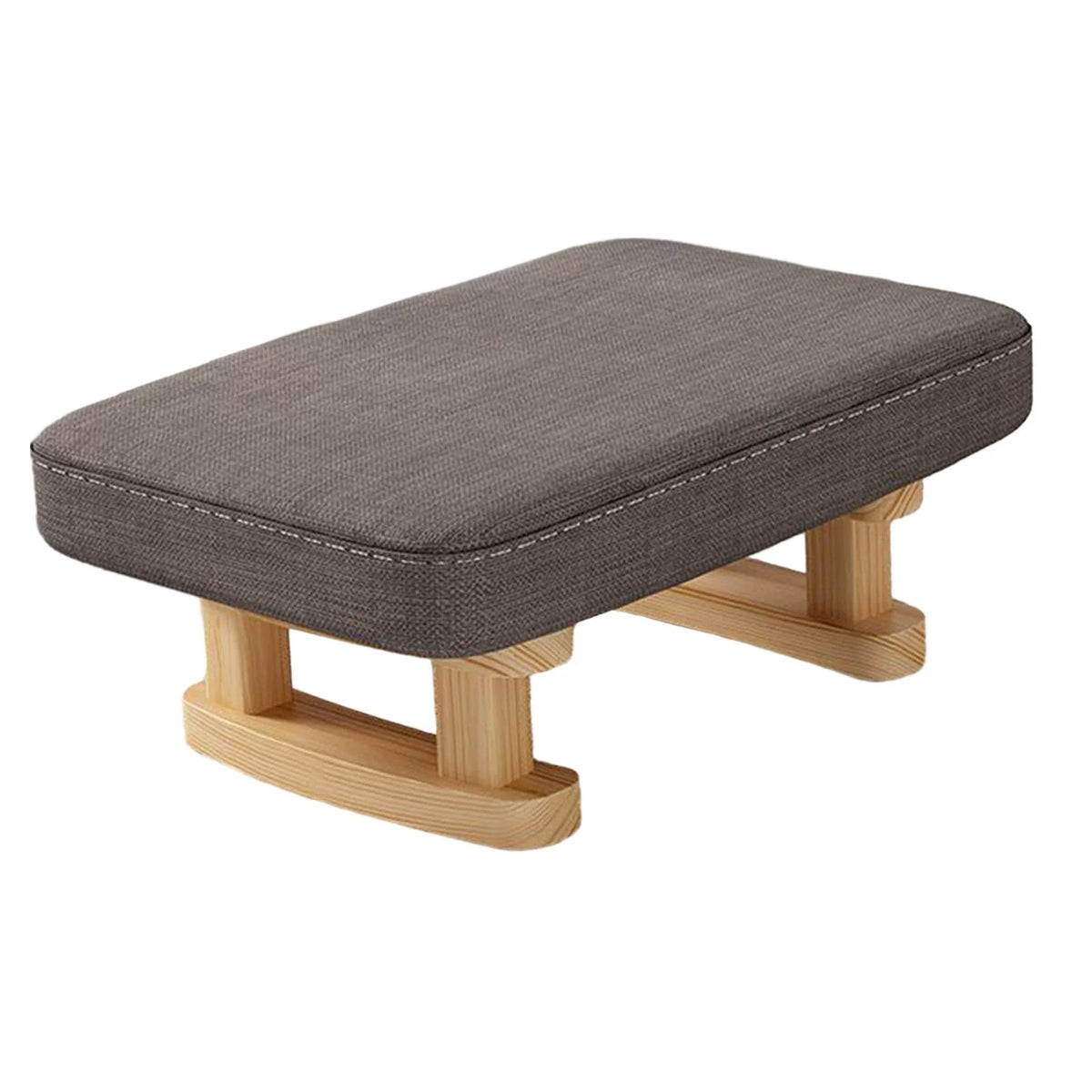 Padded Footstool with Wooden Legs 41x30x18cm T216632