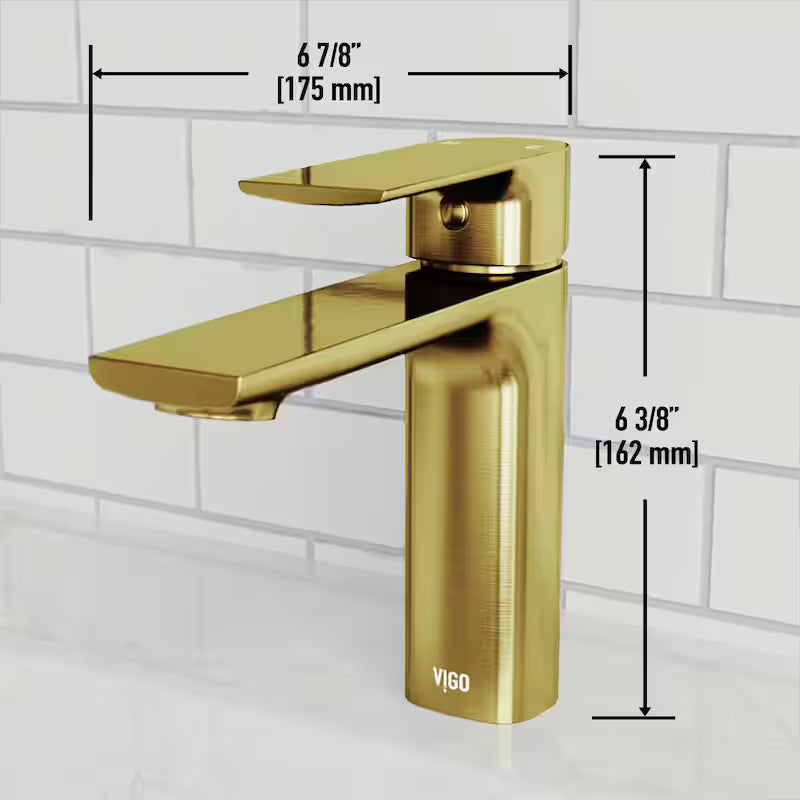 Single Handle Single-Hole Bathroom Faucet Matte Brushed Gold G276910