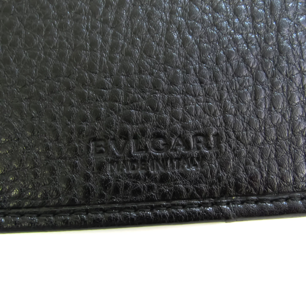 Pre-Owned Black Leather Long Wallet O8807