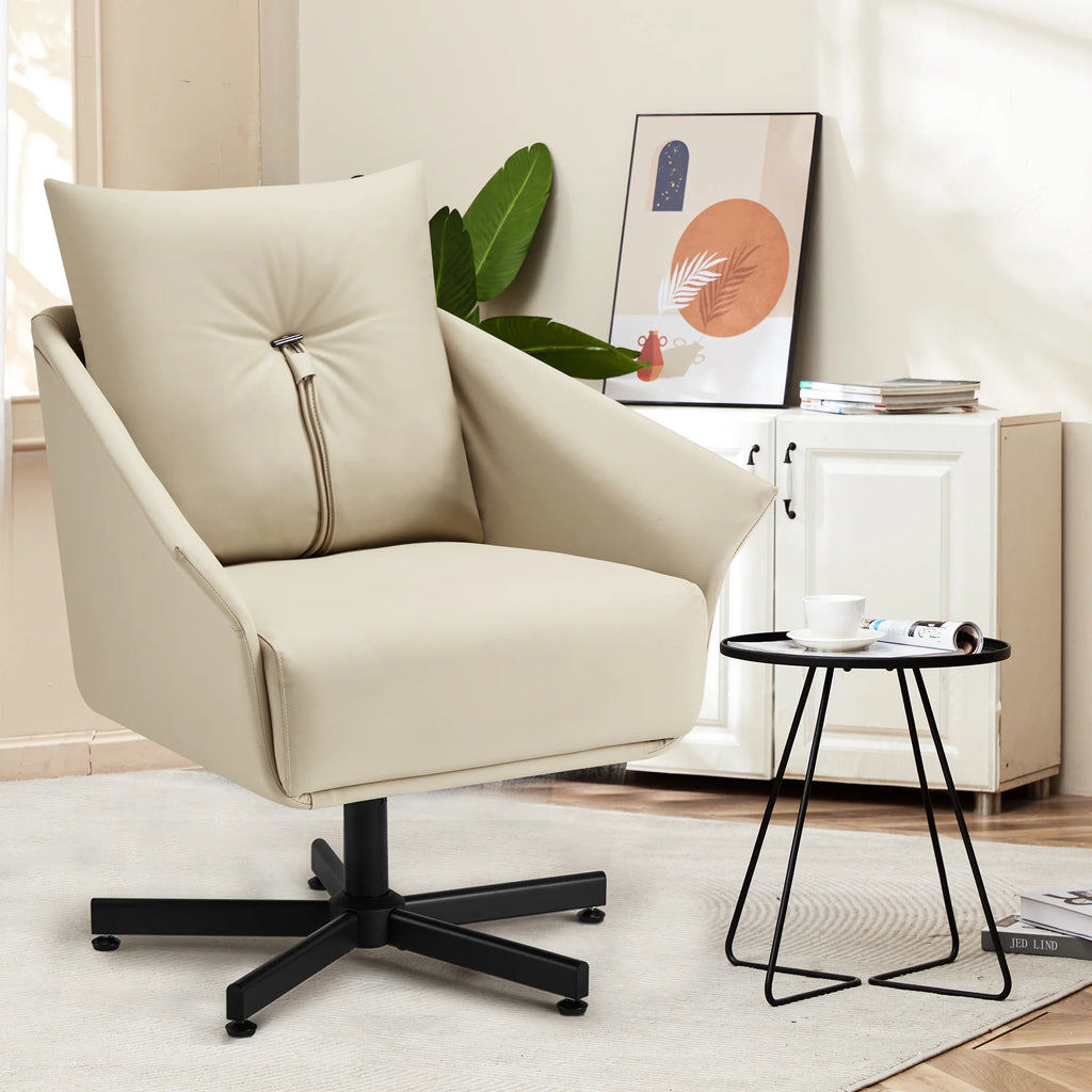 Swivel Armchair Upholstered with Metal Legs J9409