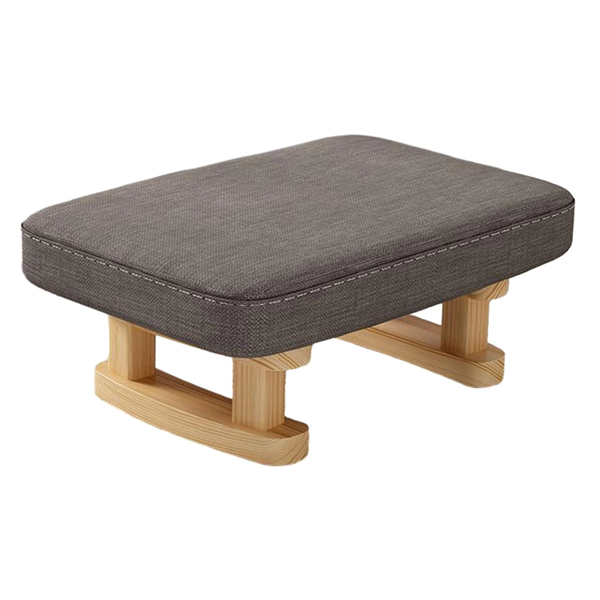 Padded Footstool with Wooden Legs 41x30x18cm T216632