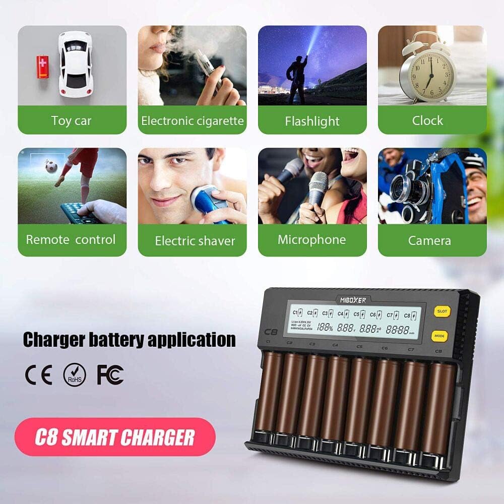 8-Bay Smart Battery Charger with LCD Display V546050
