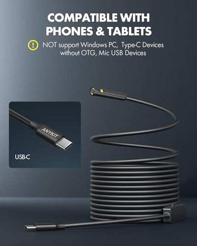 Dual Lens Endoscope Camera with Light, 1080P HD Borescope with 8 LED Lights, USB Endoscope with 16.5ft Semi-Rigid Snake Camera, IP67 Waterproof Inspection Camera K410