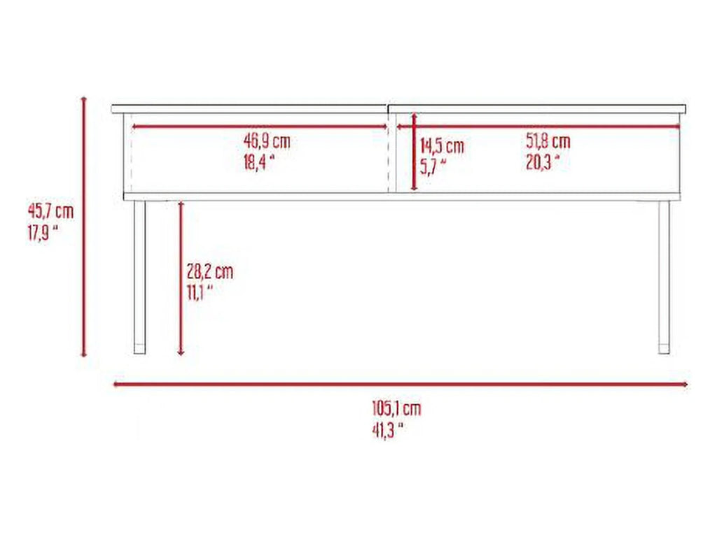 Lift Top Coffee Table with One Shelf H917801