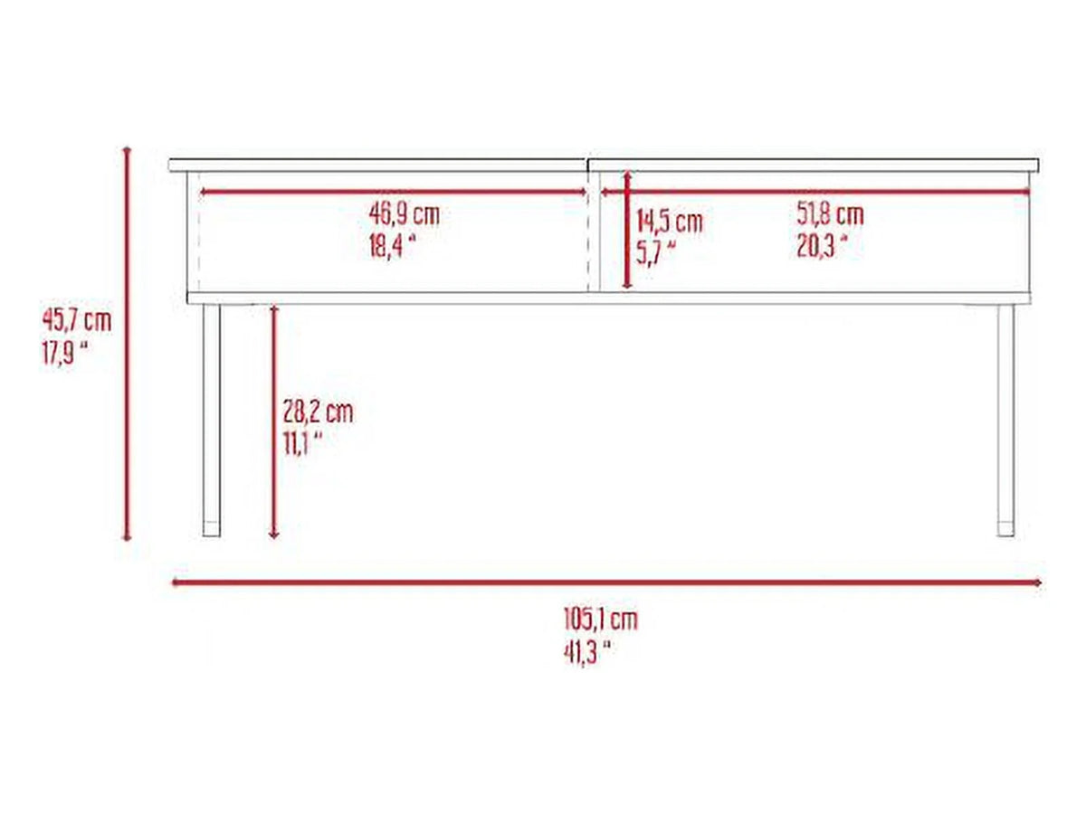 Lift Top Coffee Table with One Shelf H917801