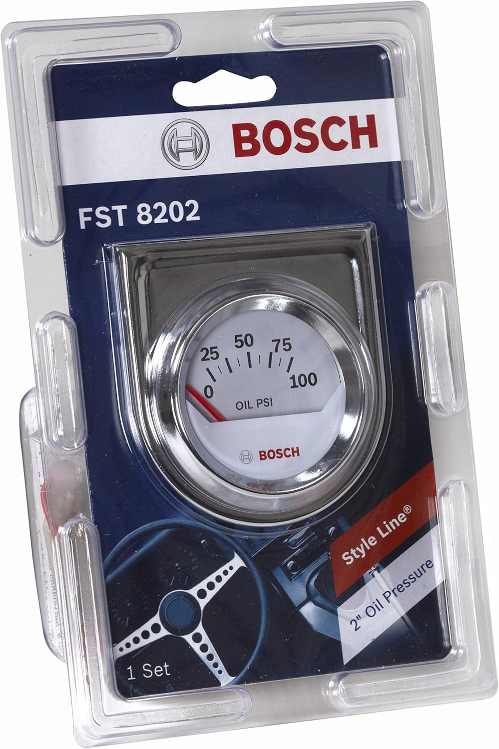 2" Electrical Oil Pressure Gauge White Dial Face Chrome Bezel Pack of 2 L88261