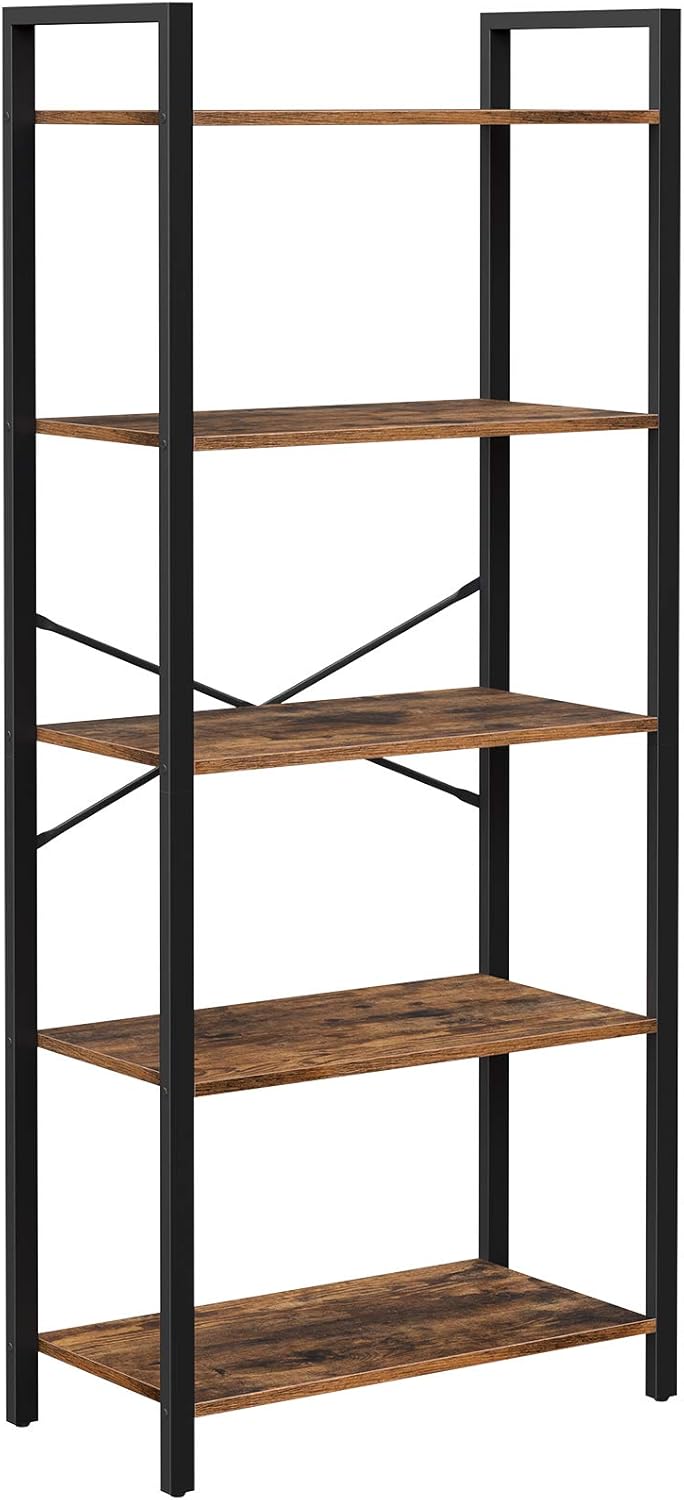 5-Tier Bookshelf with Steel Frame N7444