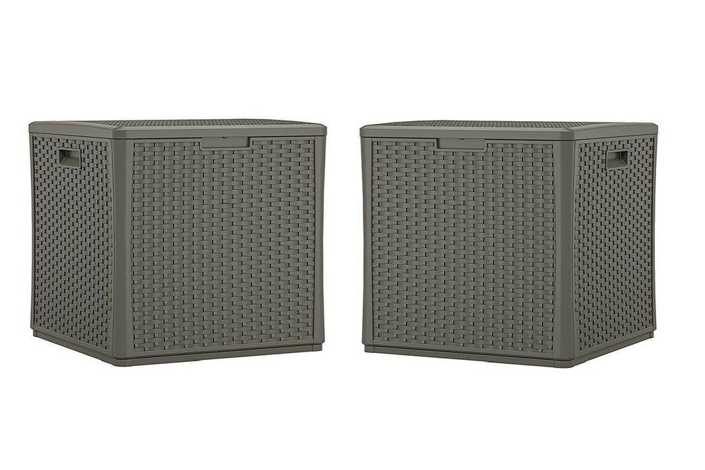 60 Gallon Resin Outdoor Storage Deck Box 2 Pack A11654