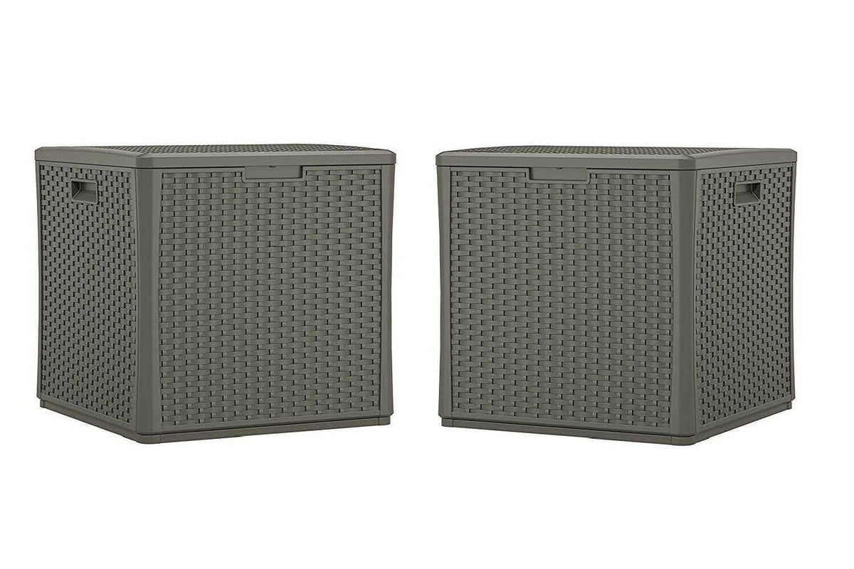60 Gallon Resin Outdoor Storage Deck Box 2 Pack A11654