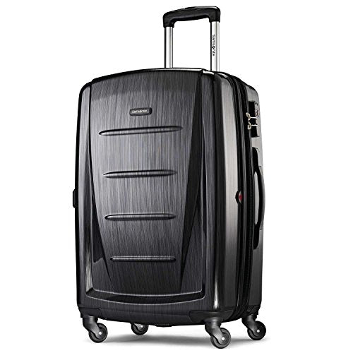 Brushed Anthracite Hardside Expandable Luggage with Spinner Wheels, Checked-Large 28-Inch Z996027