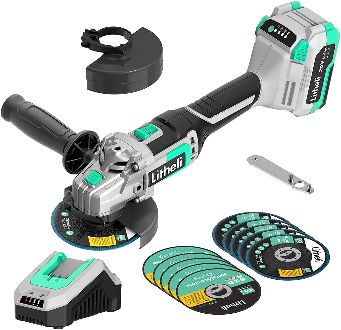 20V Cordless Angle Grinder 4-1/2 Inch with 4.0Ah Battery & Charger, Pack of 2 K834370