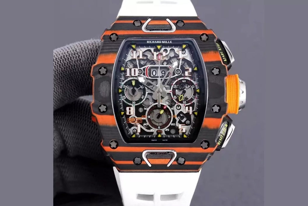 Black Orange Skeleton Dial Watch Y83638