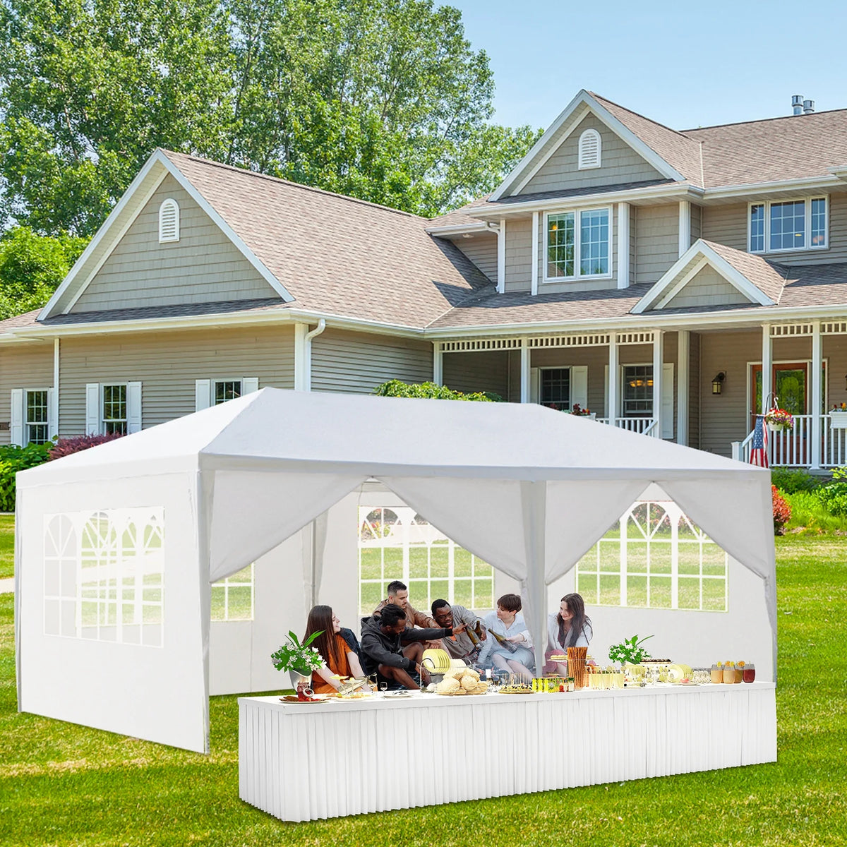 10'x 20' Party Tent Canopy with 6 Sidewalls G82972