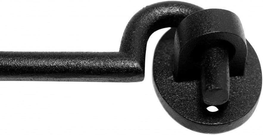 Black Wrought Iron Cabin Hook Eye 7 Inches Long Pack of 6 T4179