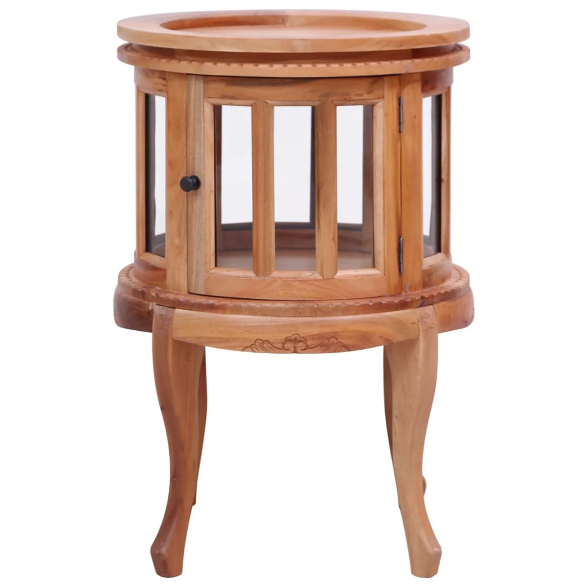 Mahogany Wood Storage Cabinet with 2 Glass Doors S371