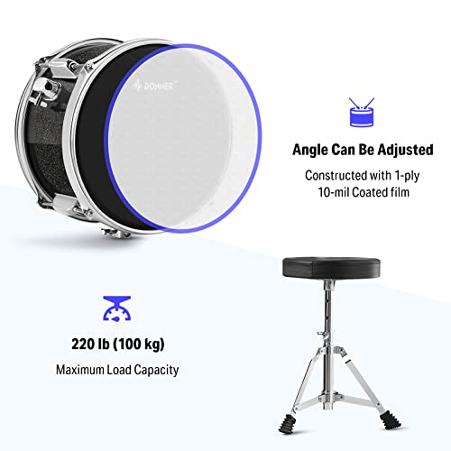 5-Piece 14 inch Full Size Junior Drum Kit Metallic Black Z49780
