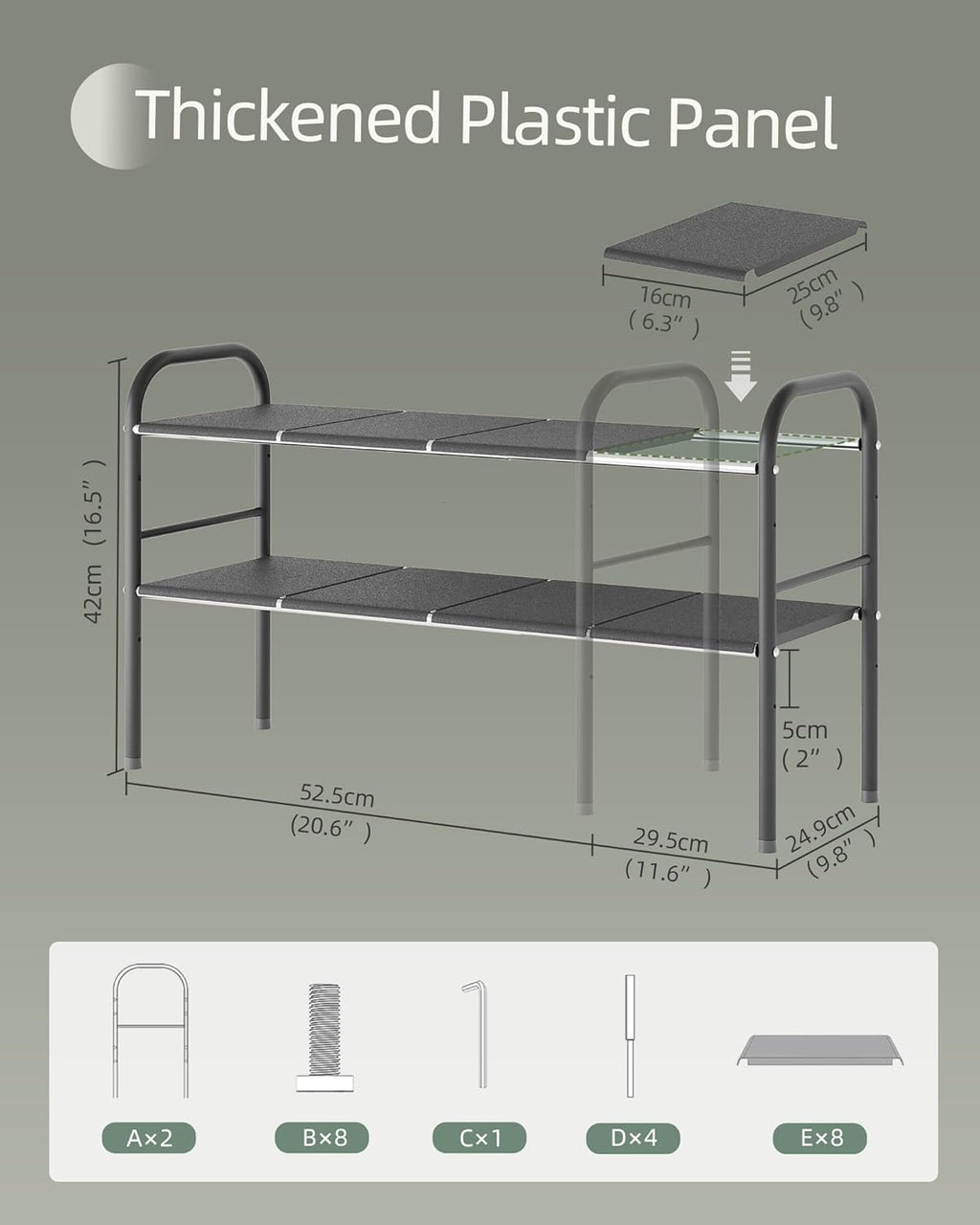 2 Tier Expandable Under Sink Organizer Shelf with 8 Removable Panels M920320