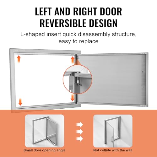 30W x 21H Inch 304 Stainless Steel Double Doors with Vents J61377