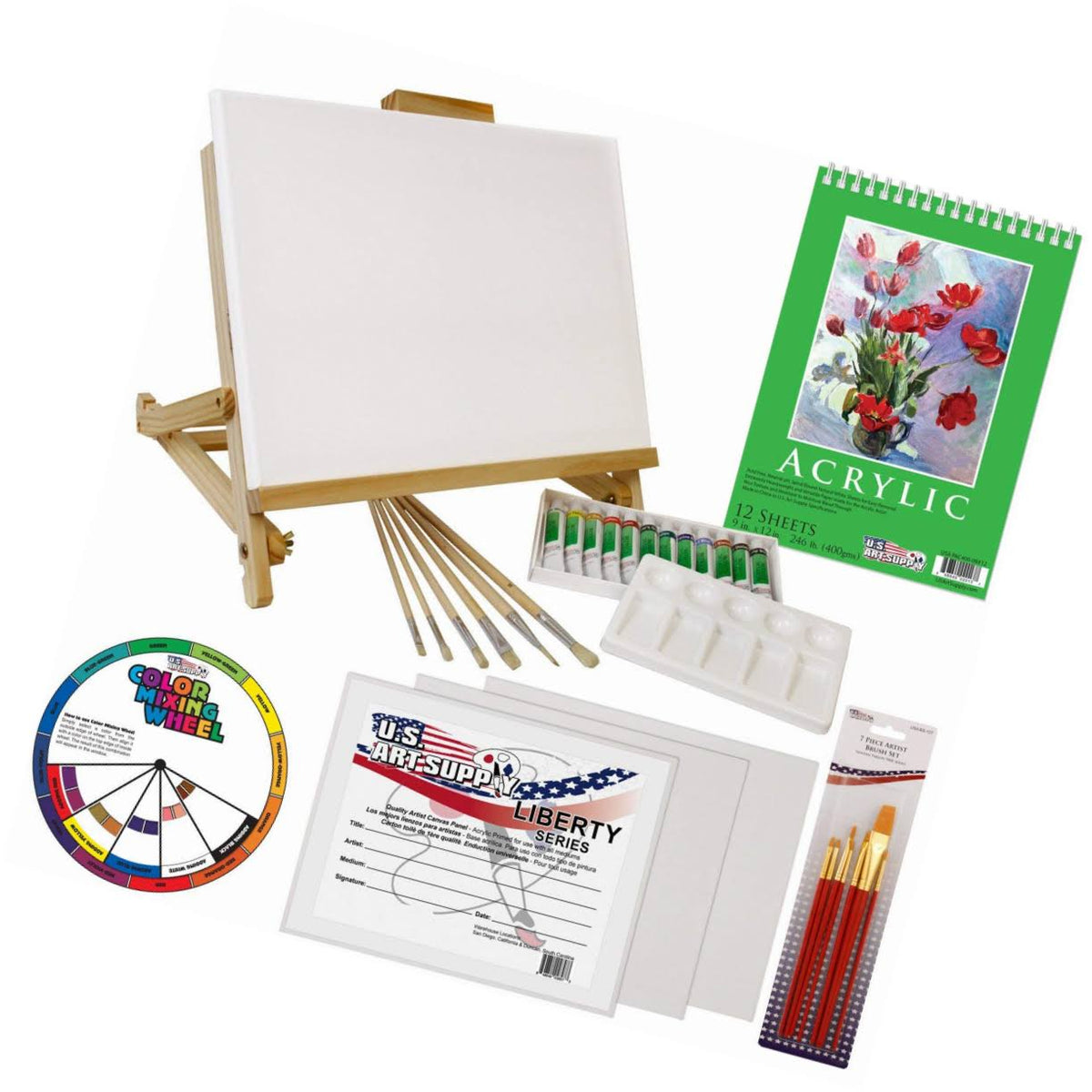33 Piece Acrylic Painting Set with Table Easel W92307
