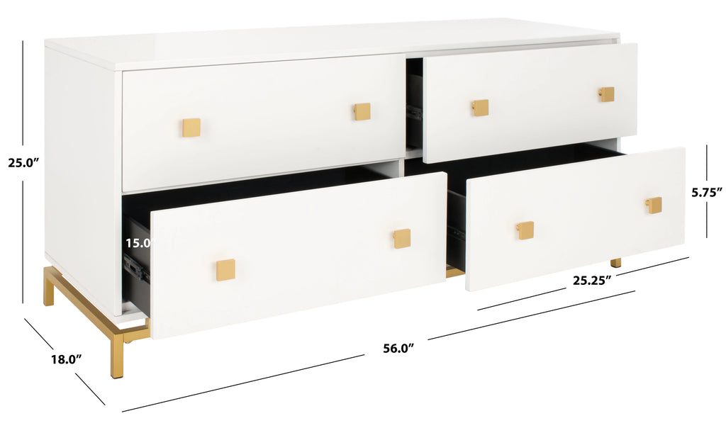 White 4-Drawer Dresser W65300