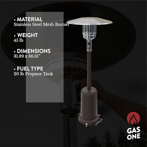 50,000 BTU Propane Outdoor Patio Heater with Wheels D470