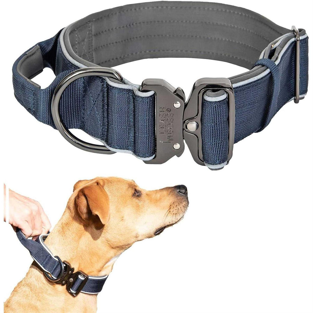 Heavy-Duty Adjustable Tactical Dog Collar with Handle D722623