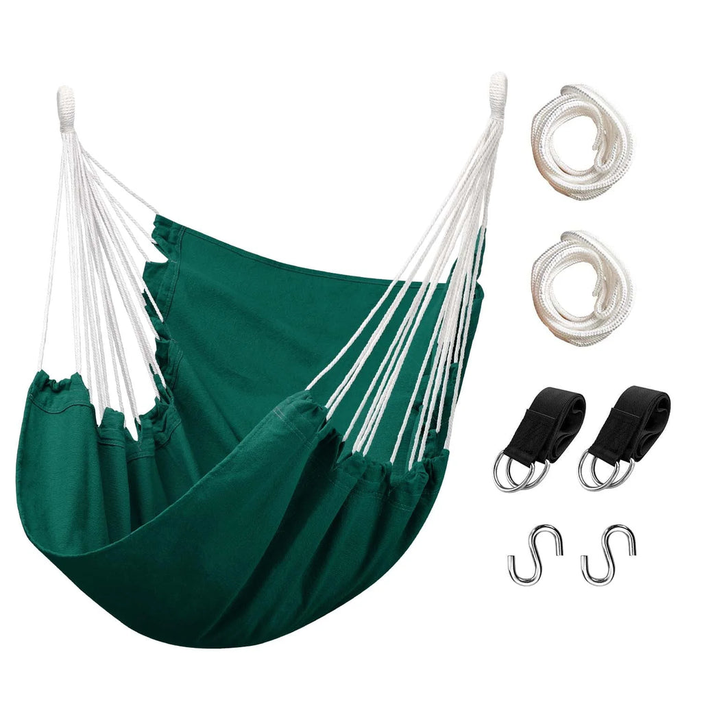 Hammock Chair with Pocket, Max 300 lbs, Dark Gray Z71896
